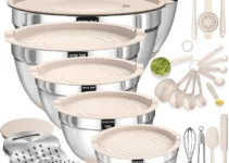 Mixing Bowls Set with Airtight Lids and Grater Attachments Mixing Bowls Set with Airtight Lids and Grater Attachments